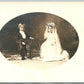 MIDGETS LILLIPUTIAN BRIDE & GROOM ANTIQUE REAL PHOTO POSTCARD RPPC BRIDAL COUPLE