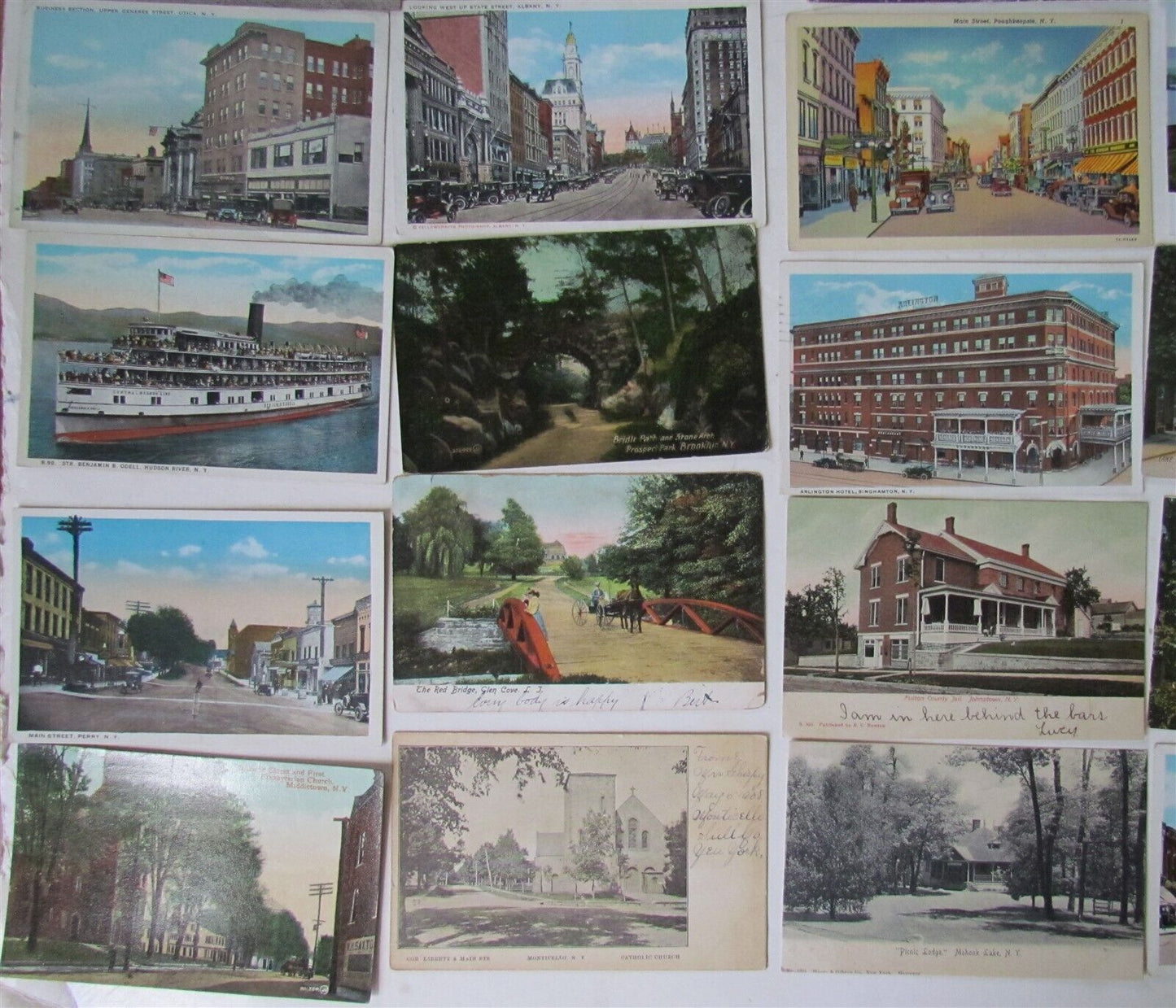 NEW YORK STATE lot of 47 NY ANTIQUE POSTCARDS