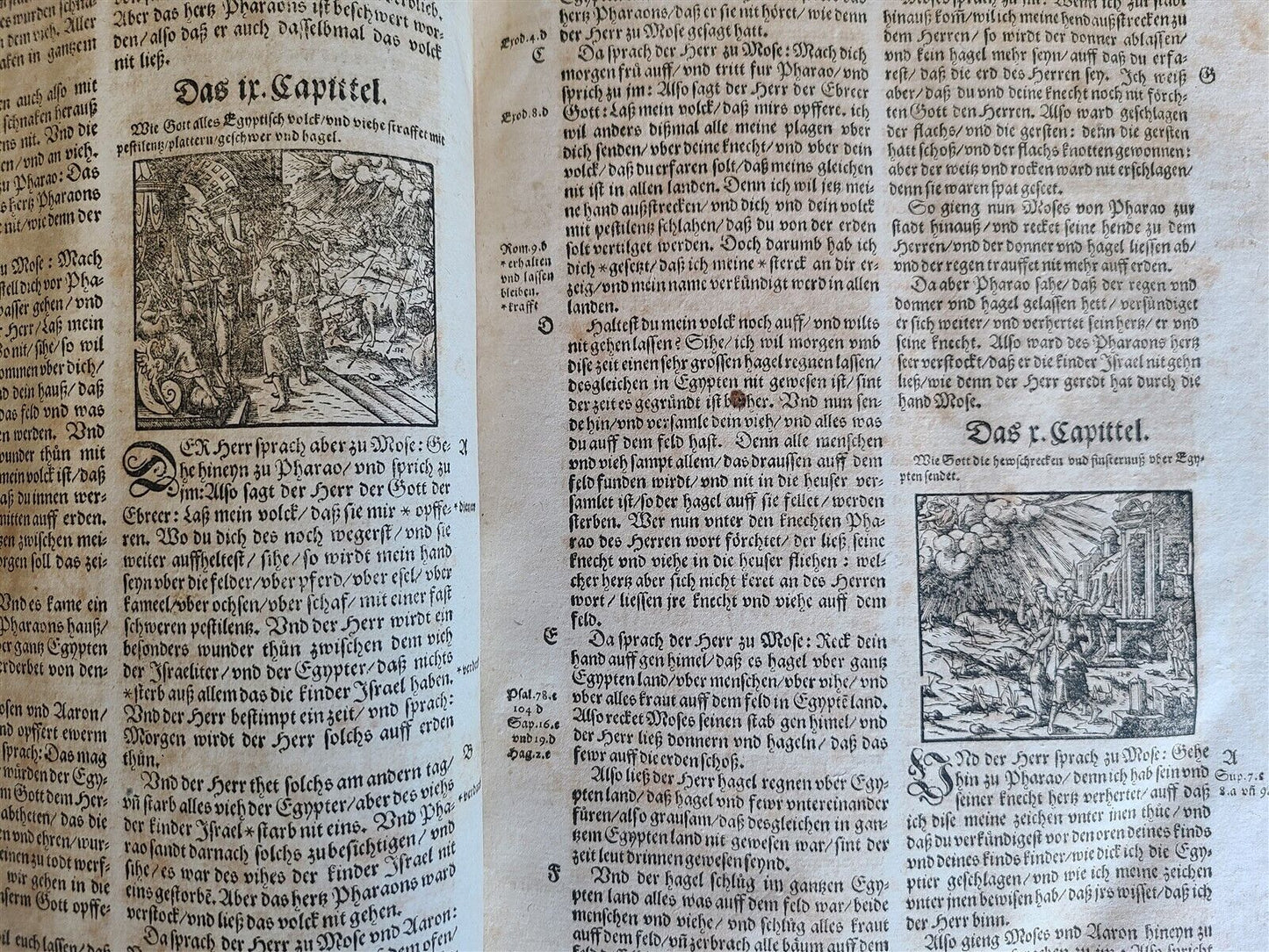 1597 BIBLE ILLUSTRATED by JM Bocksberger & Jost Amman FOLIO antique GERMAN