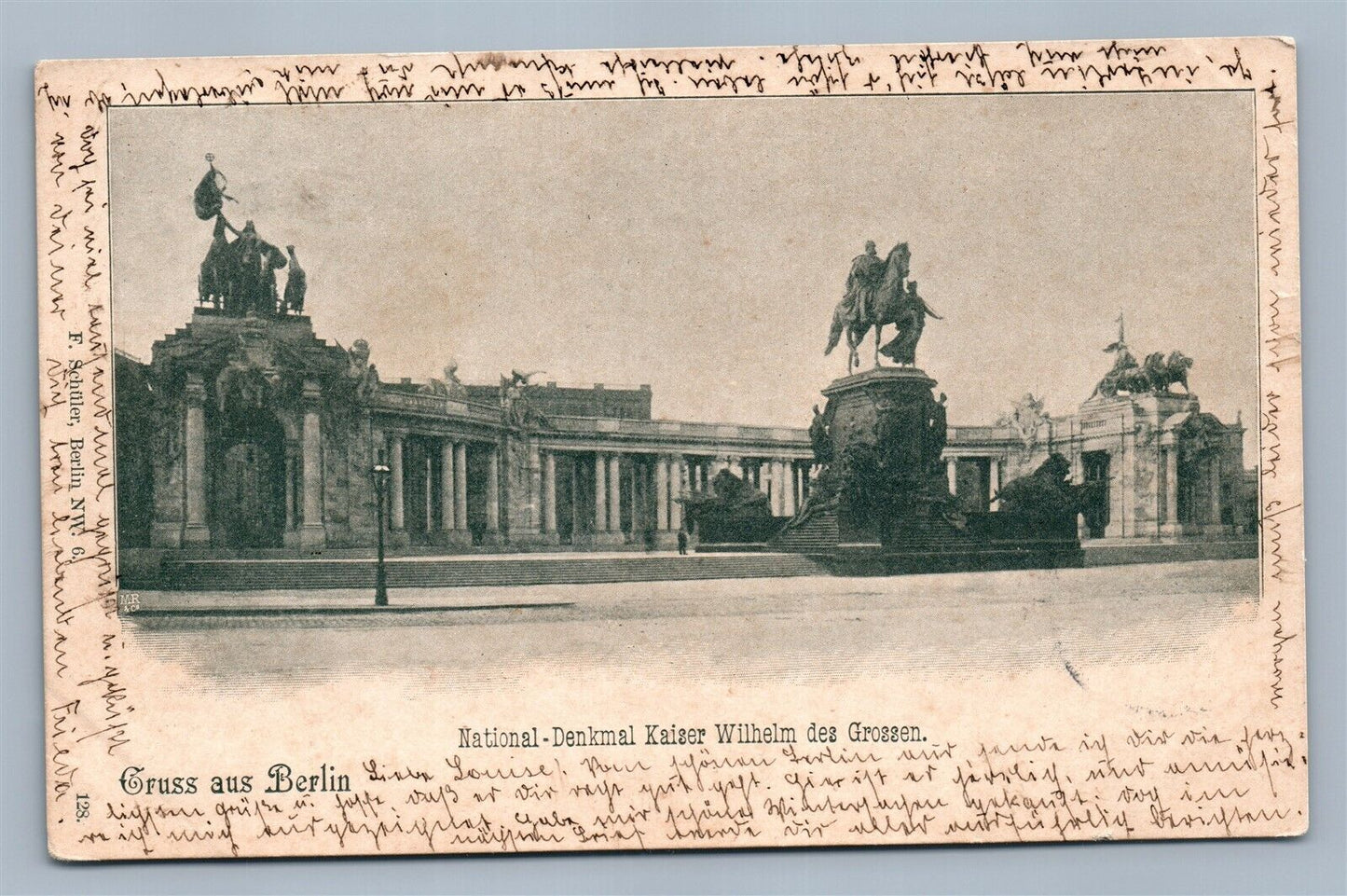 BERLIN GERMANY NATIONAL DENKMAL KAISER WILHELM DES GROSSEN ANTIQUE POSTCARD