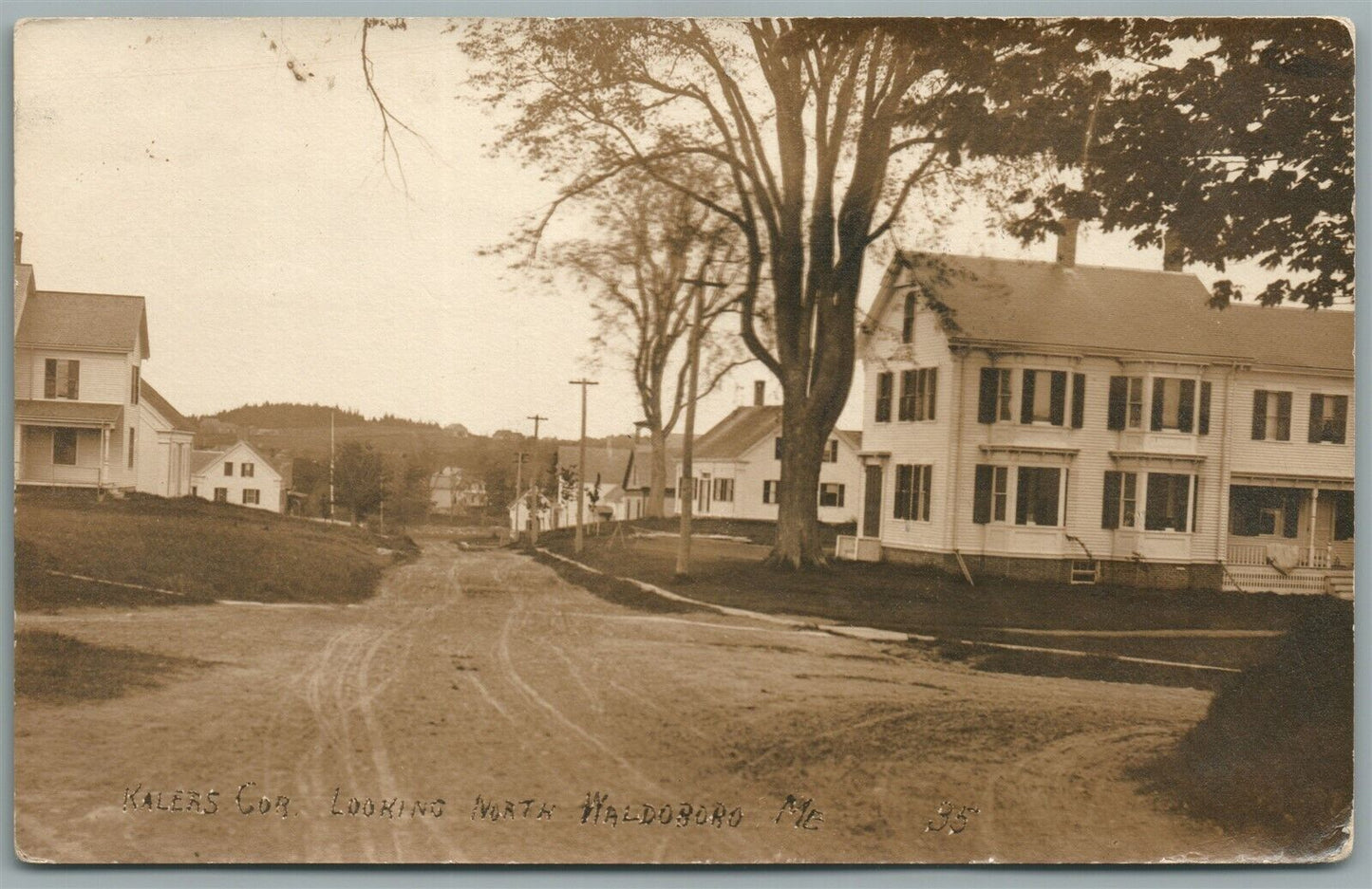 NORTH WALDOBORO ME CAKLERS COR. ANTIQUE REAL PHOTO POSTCARD RPPC