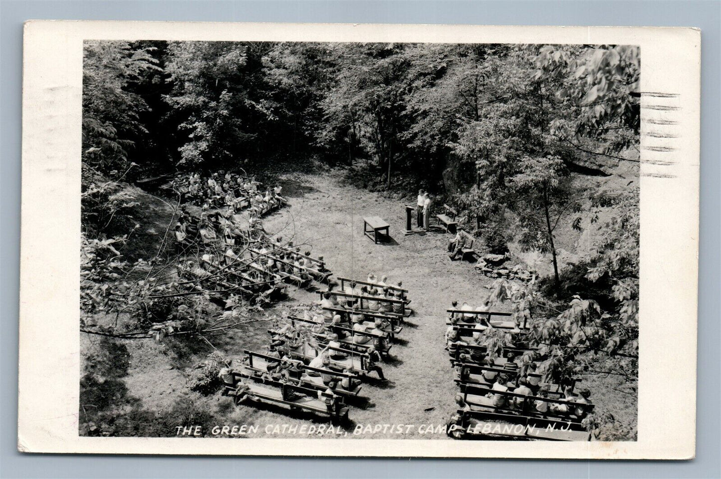 LEBANON NJ BAPTIST CAMP GREEN CATHEDRAL VINTAGE REAL PHOTO POSTCARD RPPC