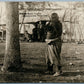 INDIAN BARK HOUSE PRACTISING SHOOTING BOWDEN OKLA. 1909 ANTIQUE REAL PHOTO RPPC