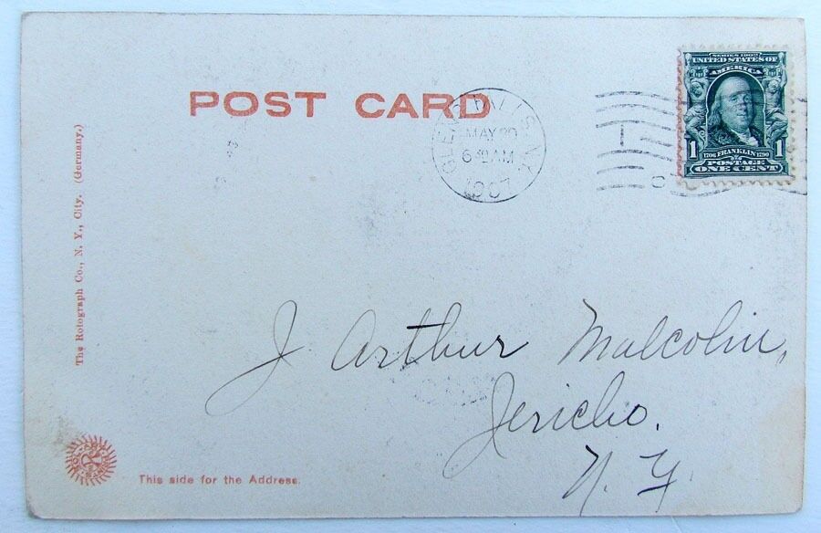 VINTAGE 1907 UNDIVIDED POSTCARD GLEN STREET GLEN FALLS NEW YORK