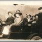 STUDIO PHOTO w/ EARLY CAR auto ANTIQUE REAL PHOTO POSTCARD RPPC