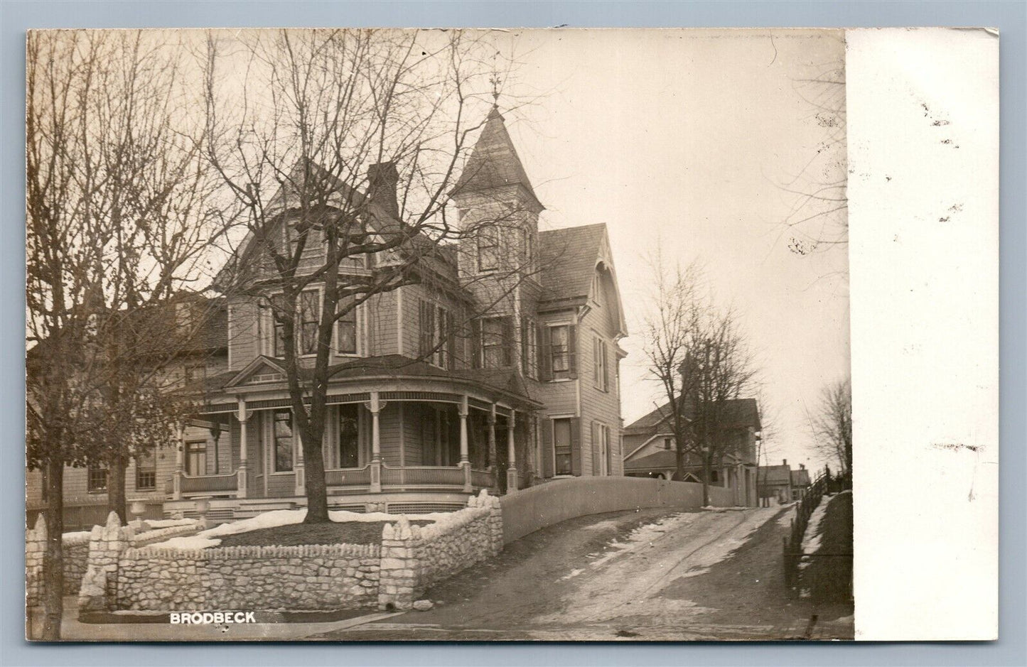 BRODBECK PA STREET SCENE ANTIQUE REAL PHOTO POSTCARD RPPC