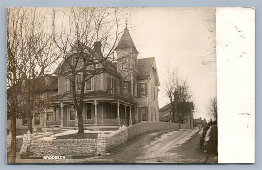 BRODBECK PA STREET SCENE ANTIQUE REAL PHOTO POSTCARD RPPC