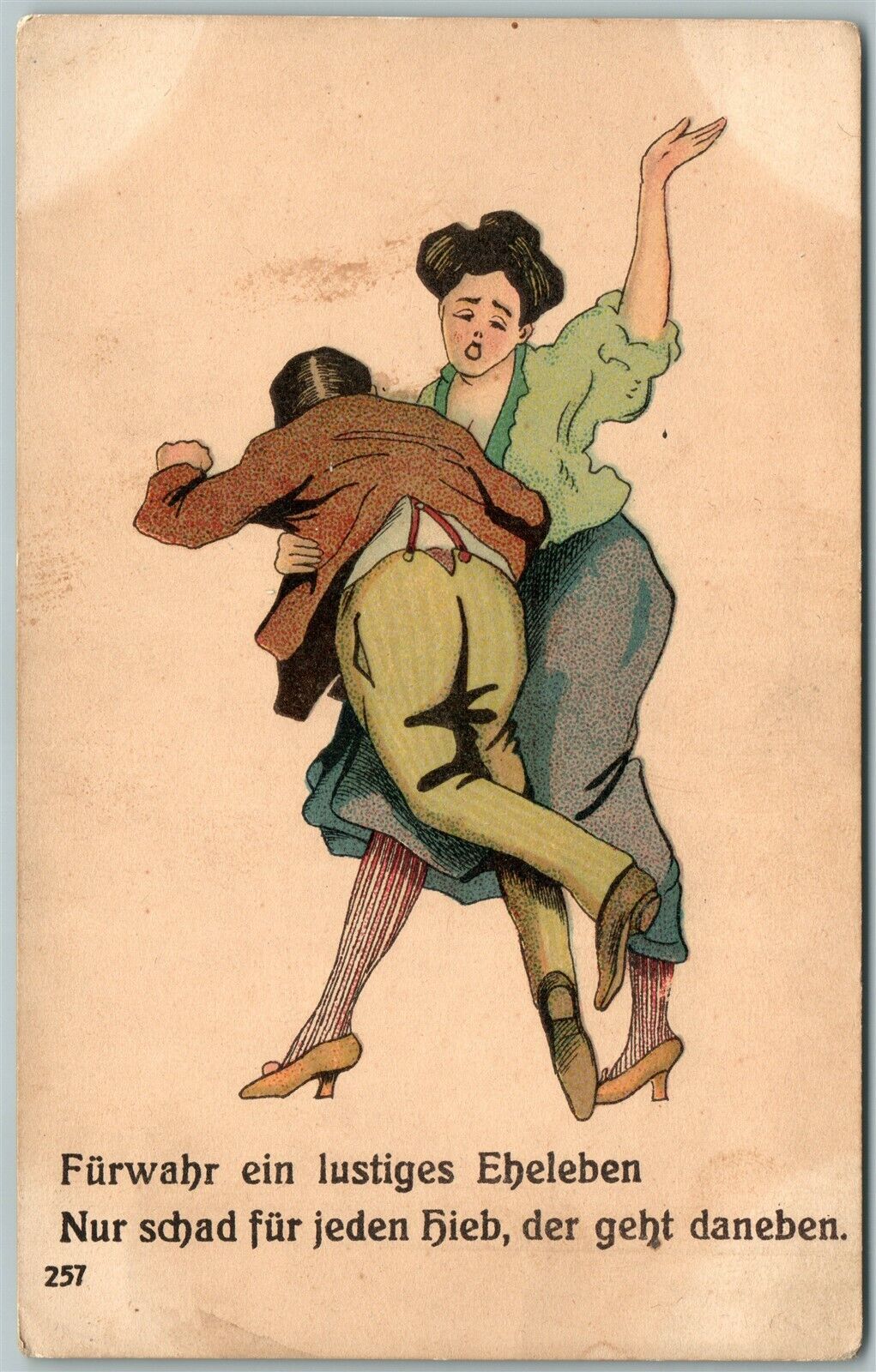 SUFFRAGIST ANTIQUE COMIC POSTCARD