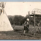 AMERICAN INDIAN BURIAL ANTIQUE REAL PHOTO POSTCARD RPPC