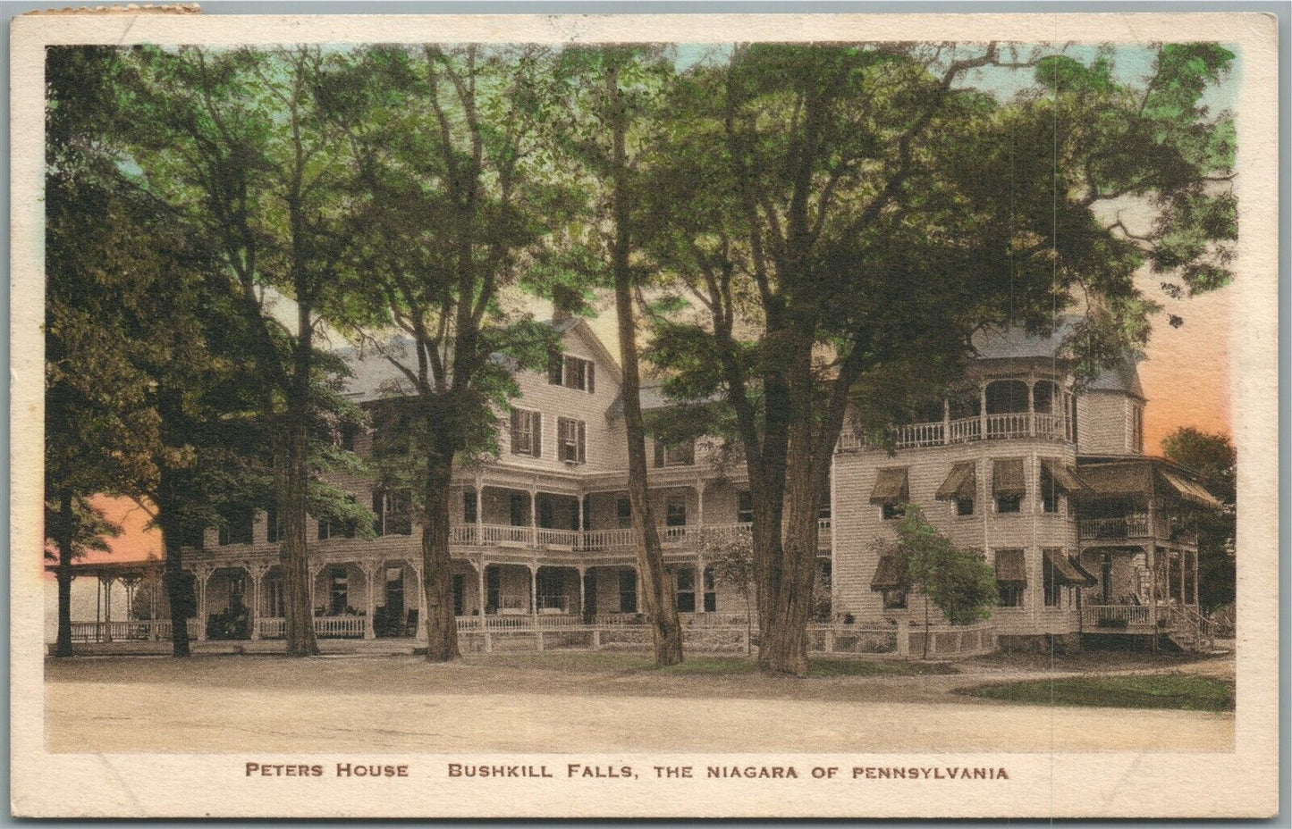 BUSHKILL FALLS PA PETERS HOUSE ANTIQUE POSTCARD