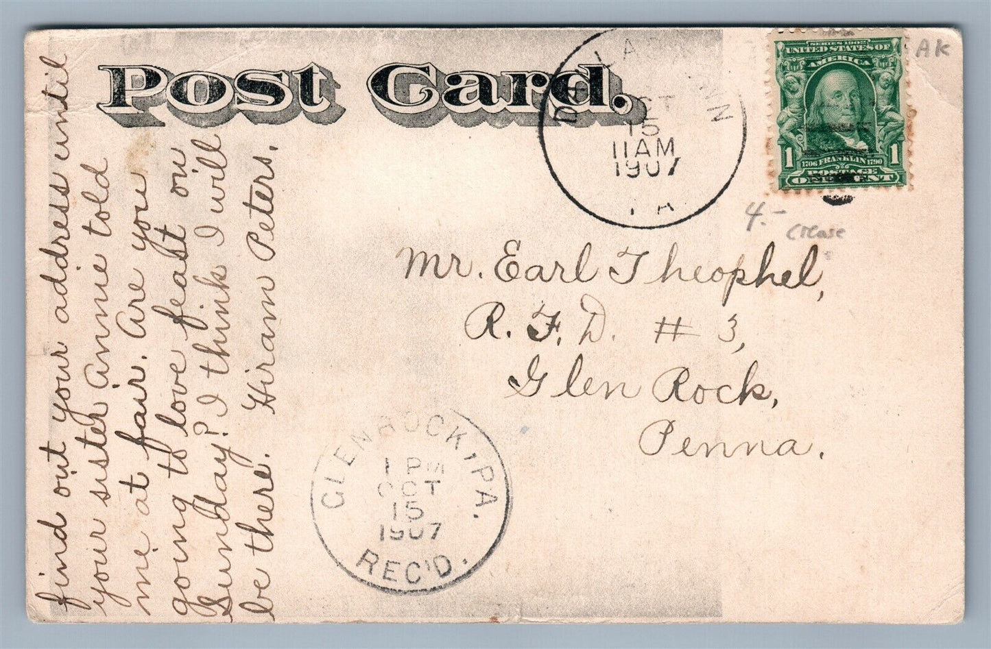 DALLASTOWN PA SHAW & LAU'S STORE 1907 ANTIQUE POSTCARD