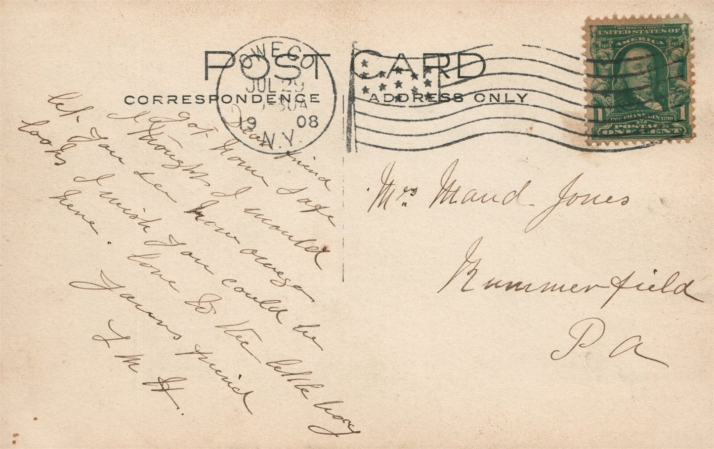 OWEGO NY FIREMEN'S CONVENTION 1908 ANTIQUE REAL PHOTO POSTCARD RPPC US FLAGS