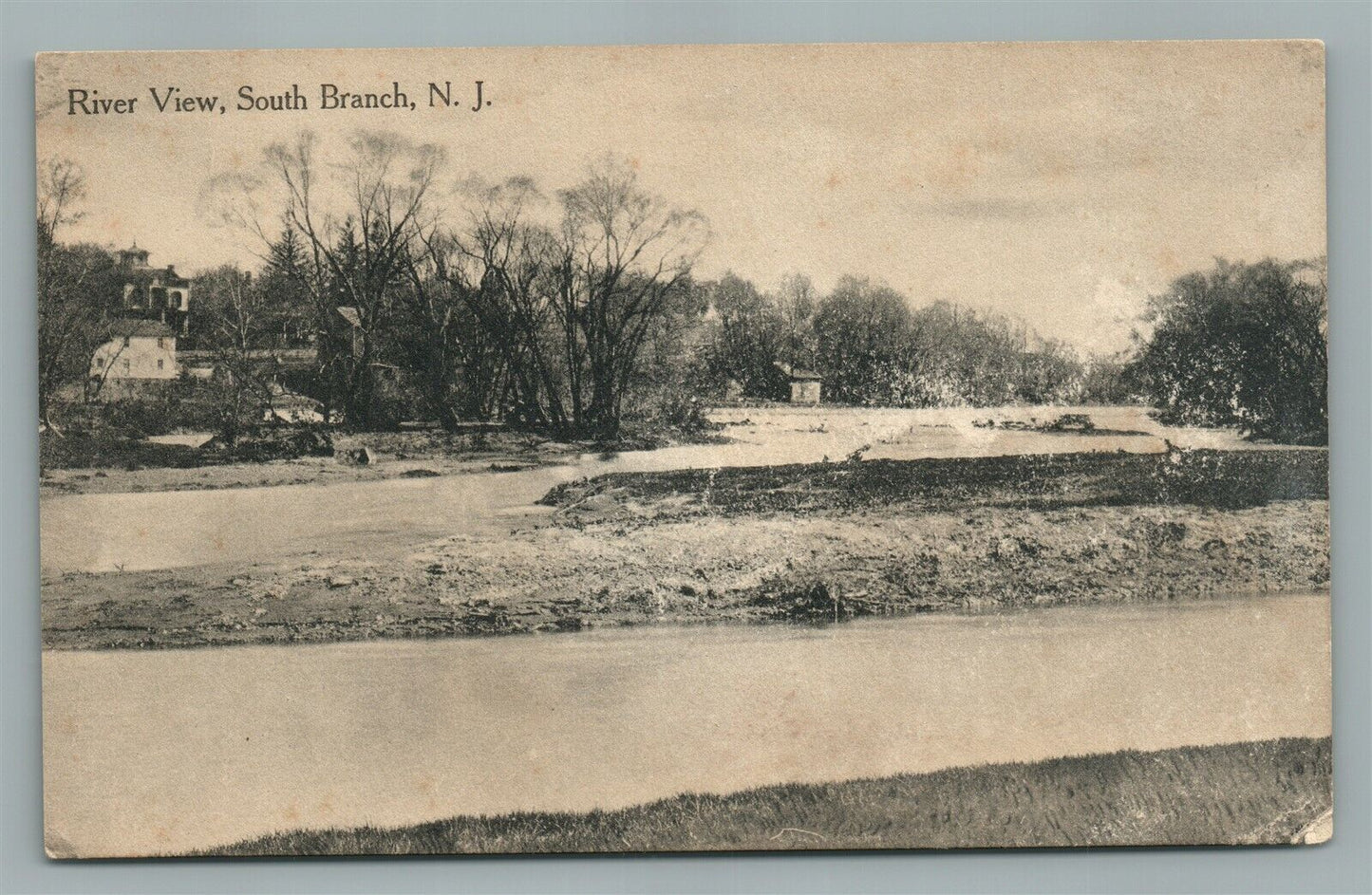 SOUTH BRANCH NJ RIVER VIEW ANTIQUE POSTCARD