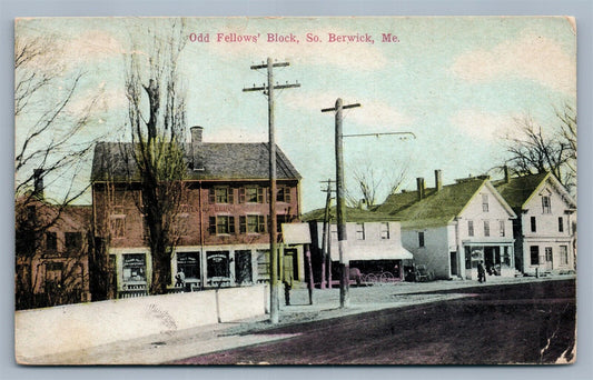 So. BERWICK ME ODD FELLOW'S BLOCK ANTIQUE POSTCARD