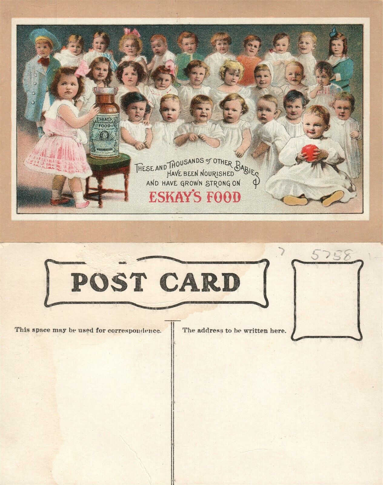 ESKAY'S BABY FOOD ANTIQUE ADVERTISING POSTCARD PHILADELPHIA PA