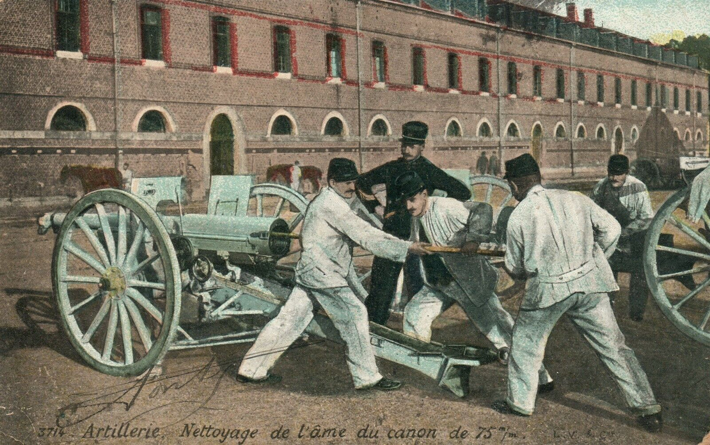 ARTILLERY CANNON FRENCH ANTIQUE POSTCARD
