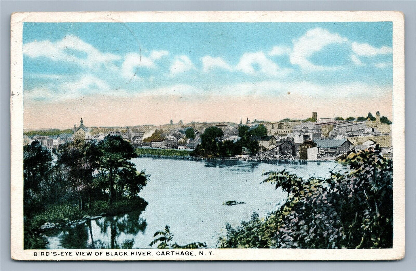 CARTHAGE NY BLACK RIVER ANTIQUE POSTCARD