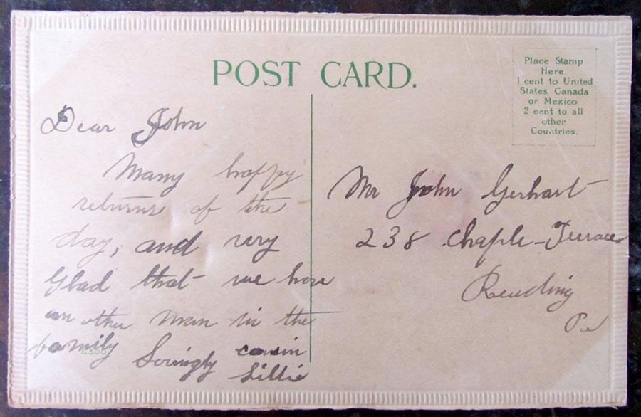 ANTIQUE EMBOSSED POSTCARD w/ DOVE BEST WISHES GREETING CARD