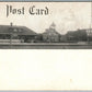 TELFORD PA RAILROAD TRAIN STATION & FENSTERMACHER DOUBLE SIDED ANTIQUE POSTCARD