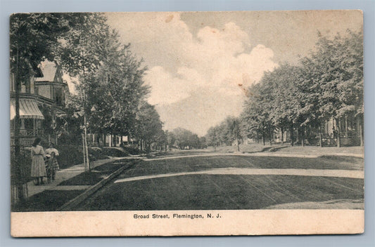 FLEMINGTON NJ BROAD STREET ANTIQUE POSTCARD