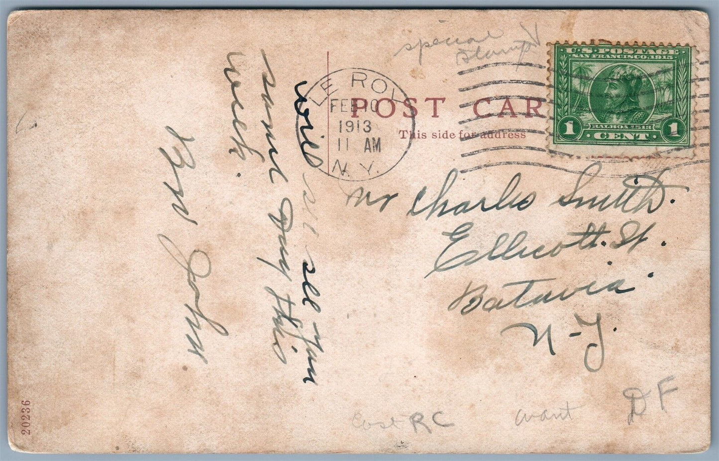 COHOCTON NY  UNION HIGH SCHOOL 1913 ANTIQUE POSTCARD