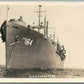 MILITARY SHIP U.SS. EDGECOMBE ANTIQUE REAL PHOTO POSTCARD RPPC