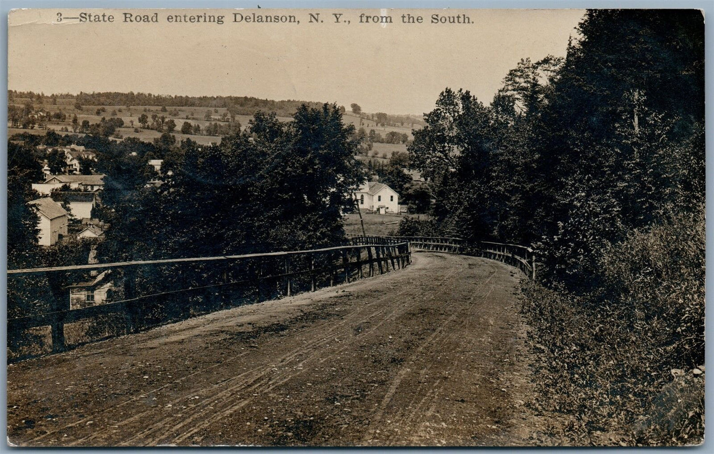 DELANSON NY STATE ROAD 1916 ANTIQUE REAL PHOTO POSTCARD RPPC