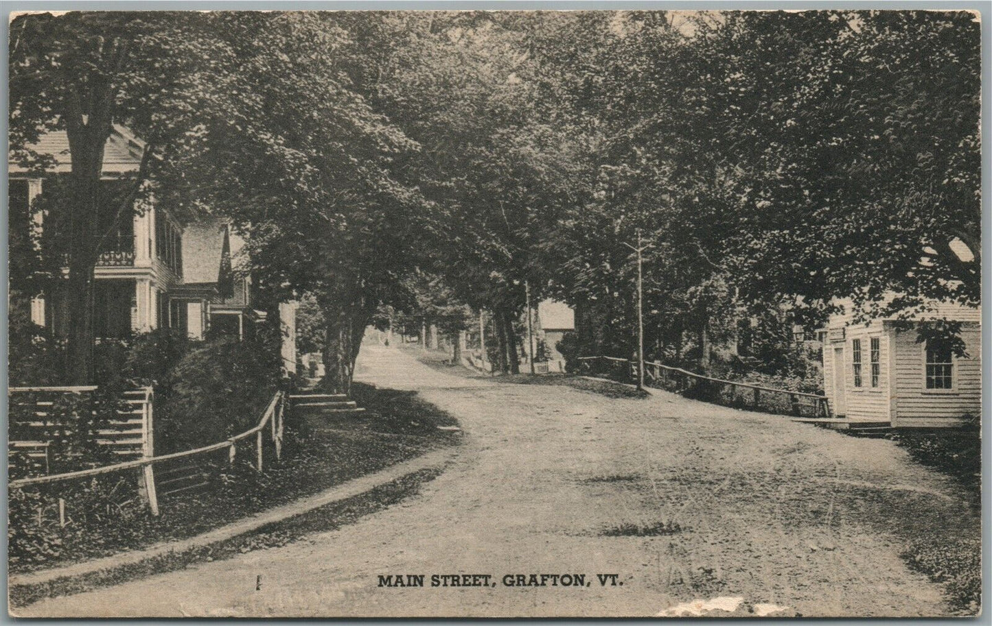 CRAFTON VT MAIN STREET ANTIQUE POSTCARD