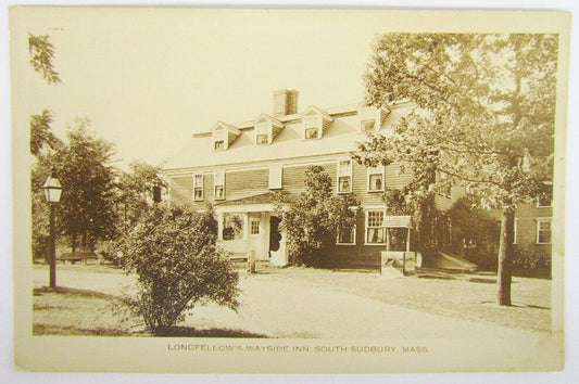 RPPC VINTAGE PHOTO POSTCARD LONGFELLOW'S WAYSIDE INN SOUTH SUDBURY MA