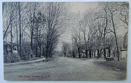 VINTAGE 1911 POSTCARD MAIN STREET STEVENSVILLE NY NEW YORK