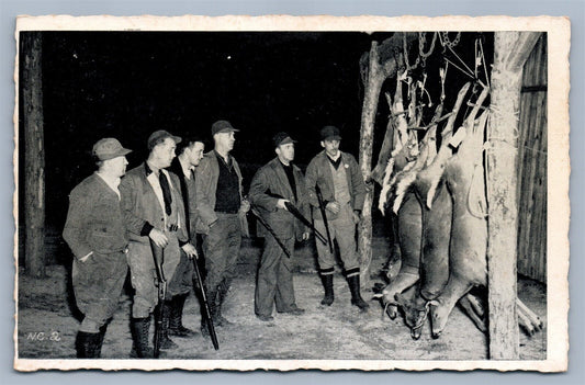 NORTH CAROLINA DEER HUNT 1941 VINTAGE POSTCARD hunting