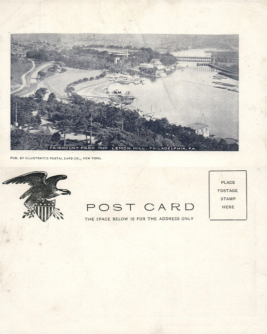 PHILADELPHIA PA FAIRMOUNT PARK FROM LEMON HILL UNDIVIDED ANTIQUE POSTCARD