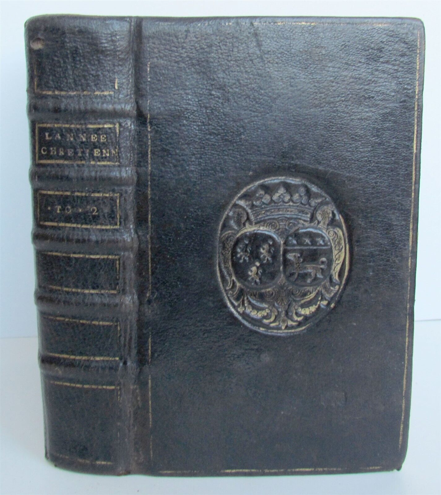 1688 L'ANNEE CHRETIENNE MASSES in FRENCH & LATIN ANTIQUE ARMORIAL BINDING vol.II