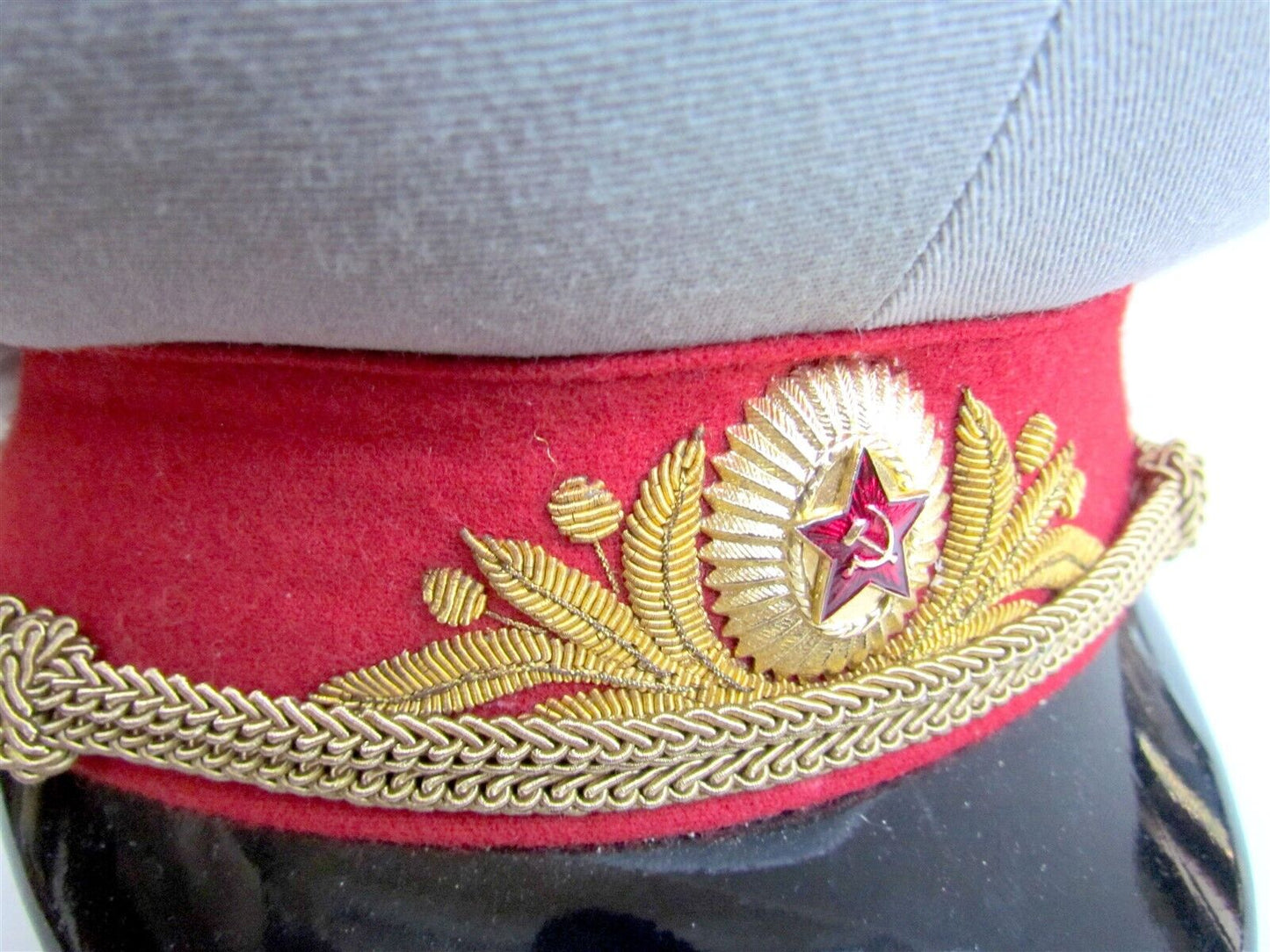 RUSSIAN SOVIET GENERAL PARADE MILITARY UNIFORM VISOR HAT vintage