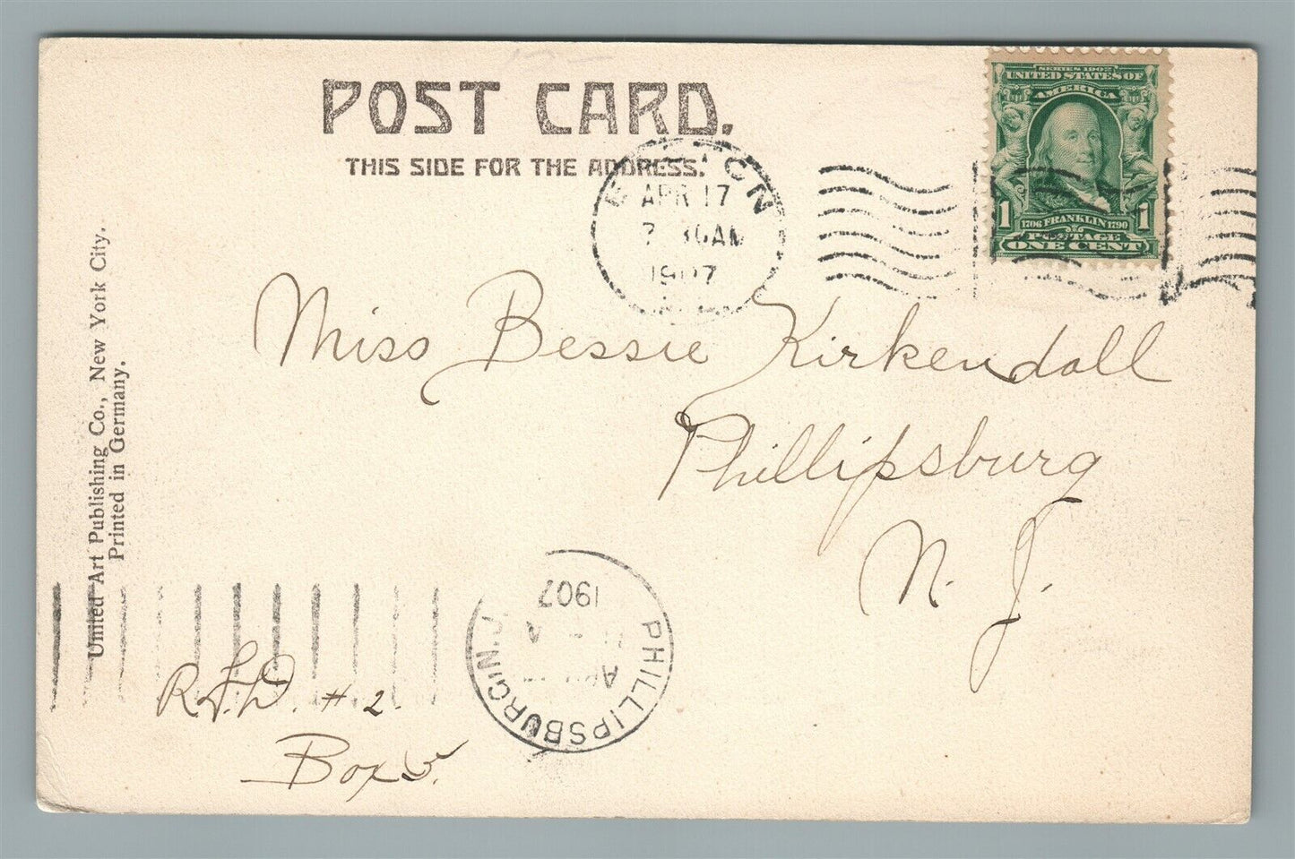 MARBLE HILL NJ WEYGADT MTS. DELAWARE RIVER ANTIQUE POSTCARD