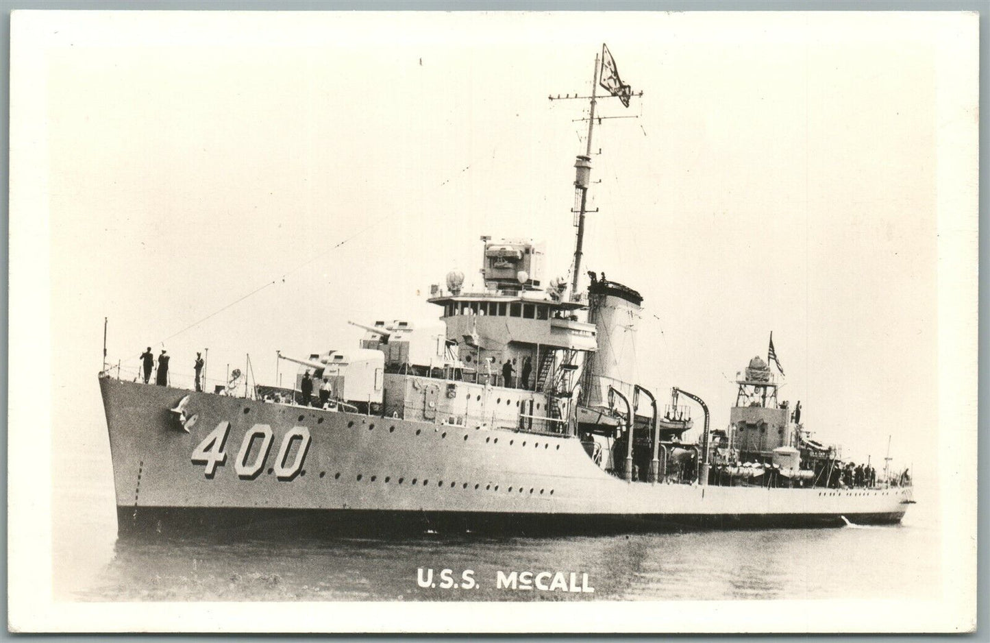 MILITARY SHIP U.S.S. McCALL VINTAGE REAL PHOTO POSTCARD RPPC