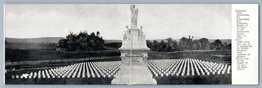 JOHNSTOWN PA FLOOD VICTIMS CEMETERY FOLDING ANTIQUE DOUBLE POSTCARD