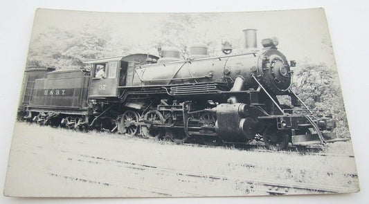 RPPC VINTAGE PHOTO POSTCARD - RAILWAY H. & B.T.  LOCOMOTIVE train railroad NY