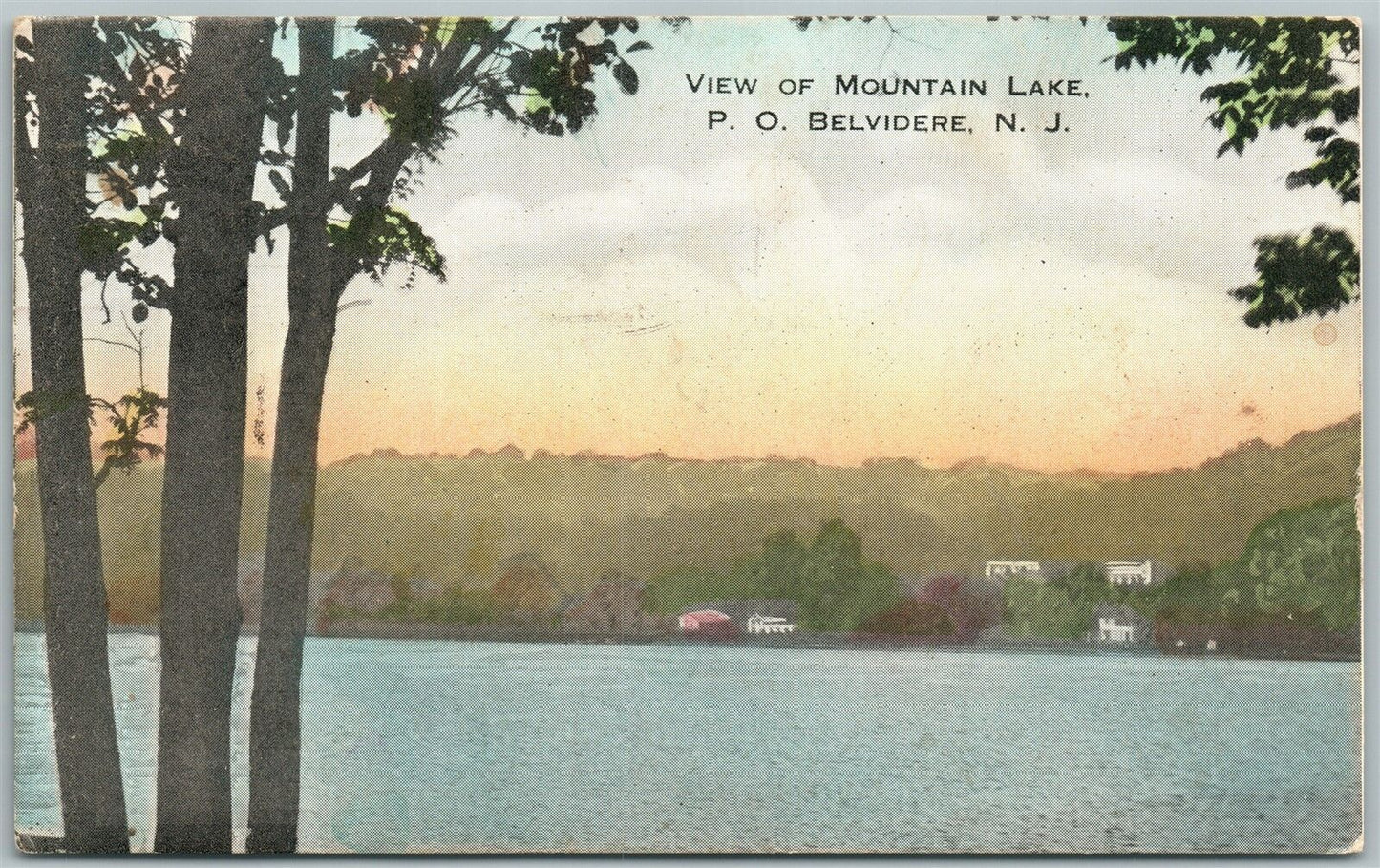 BELVIDERE NJ MOUNTAIL LAKE 1940 VINTAGE POSTCARD