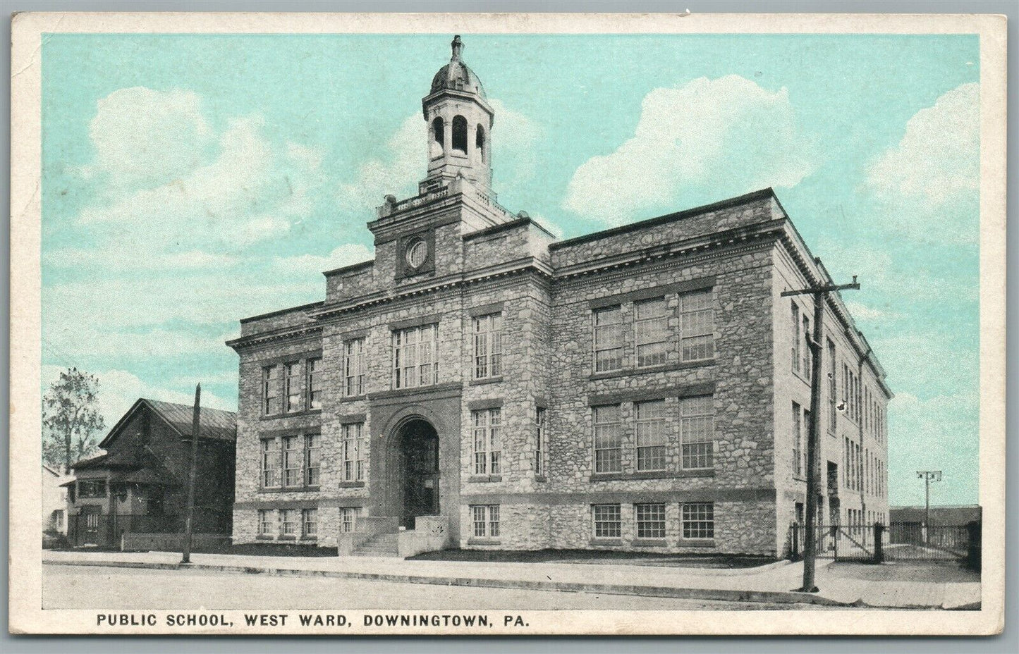 DOWNINGTOWN PA PUBLIC SCHOOL ANTIQUE POSTCARD