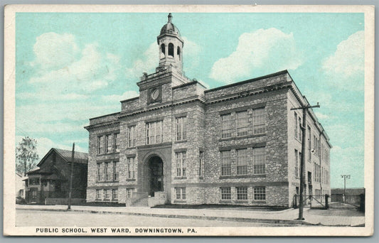 DOWNINGTOWN PA PUBLIC SCHOOL ANTIQUE POSTCARD