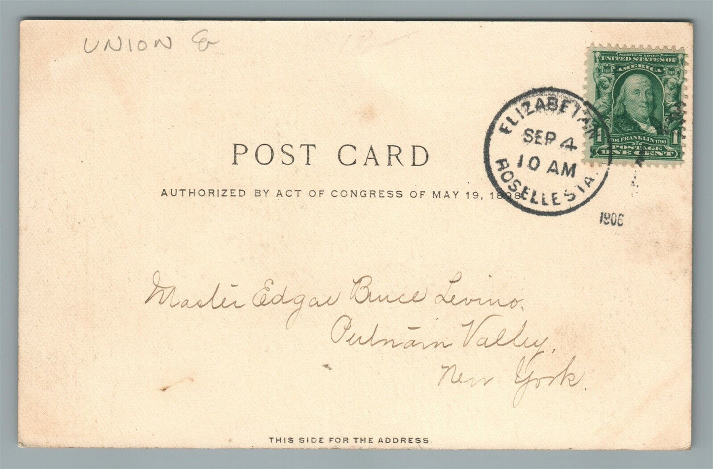 ROSELLE PARK NJ CHESTNUT STREET ANTIQUE POSTCARD