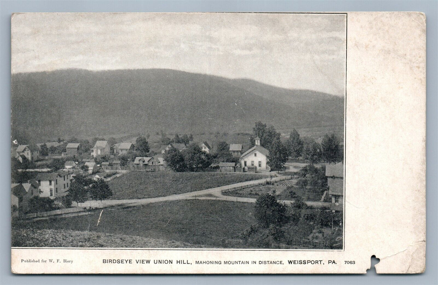 WEISSPORT PA BIRDS EYE VIEW ANTIQUE POSTCARD