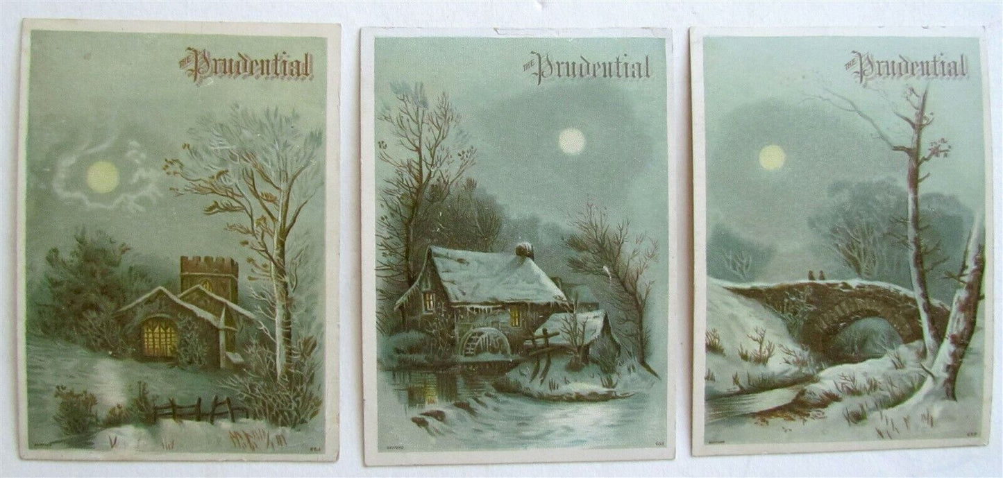 NEWARK NJ PRUDENTIAL INSURANCE COMPANY SET OF 3 ANTIQUE VICTORIAN TRADE CARDS