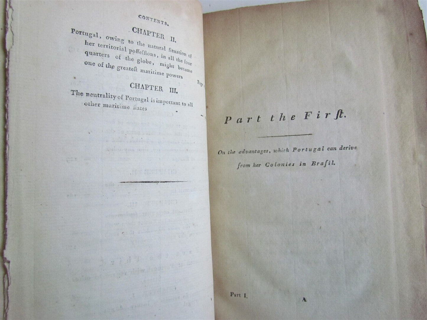 1801 BRAZIL Commerce & Products of Portuguese Colonies in South America antique