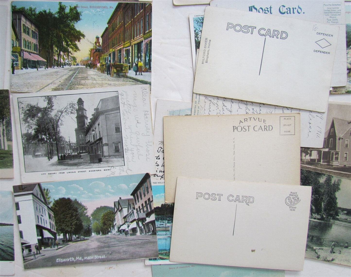 MAINE lot of 43 ME ANTIQUE POSTCARDS