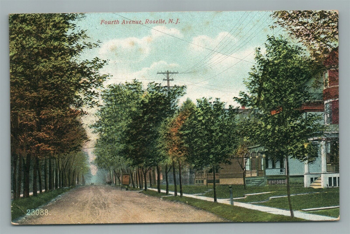 ROSELLE NJ FOURTH AVENUE ANTIQUE POSTCARD