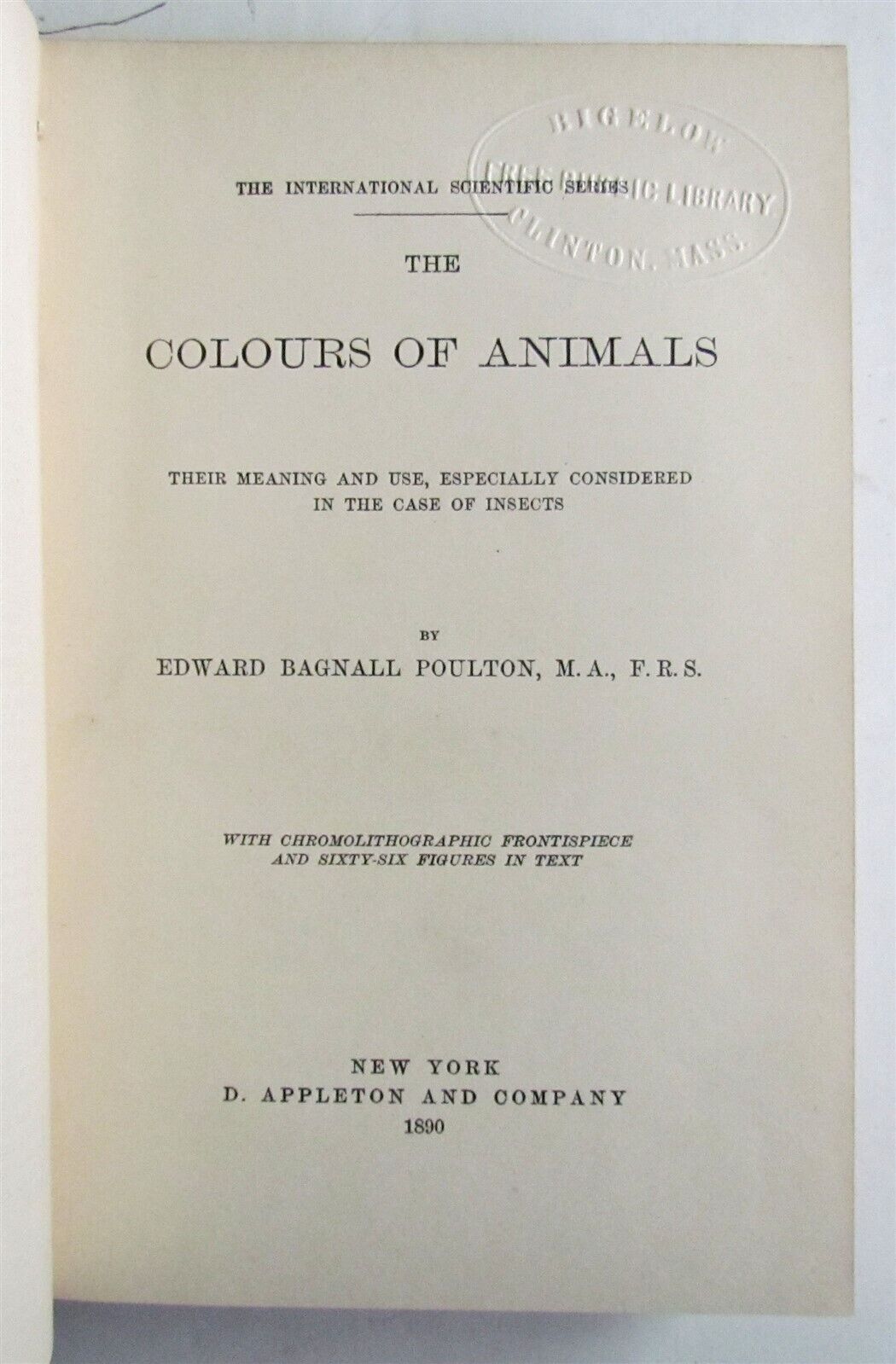 1890 THE COLOURS OF ANIMALS by EDWARD POULTON antique