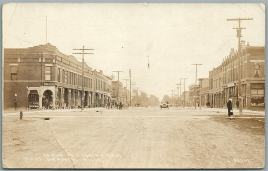 WEST BRANCH MI MAIN STREET ANTIQUE REAL PHOTO POSTCARD RPPC