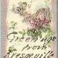 KRESGEVILLE PA GREETINGS EMBOSSED ANTIQUE POSTCARD
